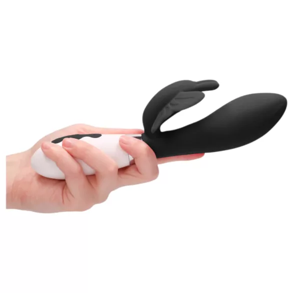 Alexios - vibrator med klitorisstimulering - fjärilsdesign - svart