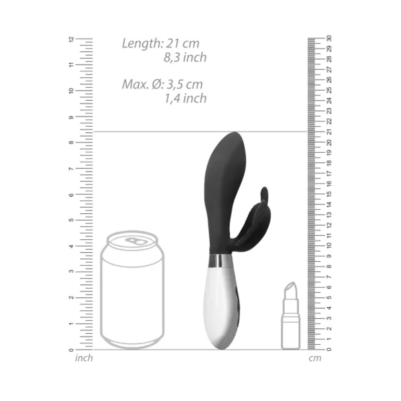 Alexios - vibrator med klitorisstimulering - fjärilsdesign - svart