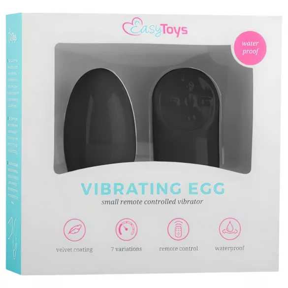 EasyToys - bärbart radiostyrt vibratorägg med 7 rytmer (svart)