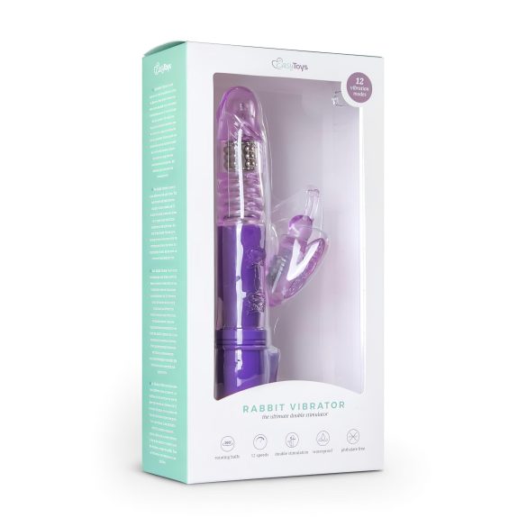 Easytoys Butterfly - roterande vibrator med stötfunktion - lila