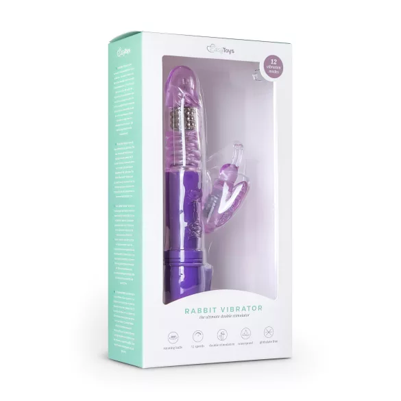 Easytoys Butterfly - roterande vibrator med stötfunktion - lila