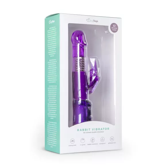 Easytoys Rabbit - rabbitvibrator med roterande pärlor och klitorisarm - lila