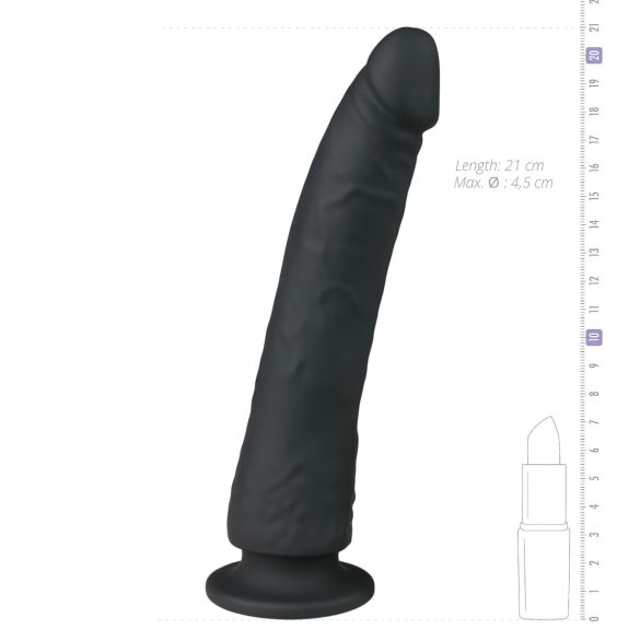 Easytoys - dildo med sugkopp - silikon - svart - 21cm