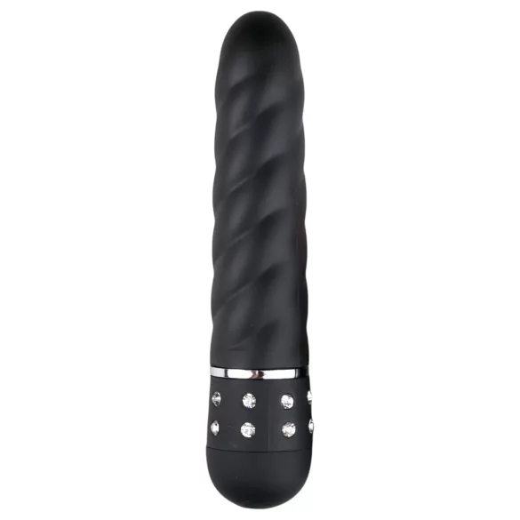 Easytoys Diamond Twirled - vibratorstav med spiral - svart
