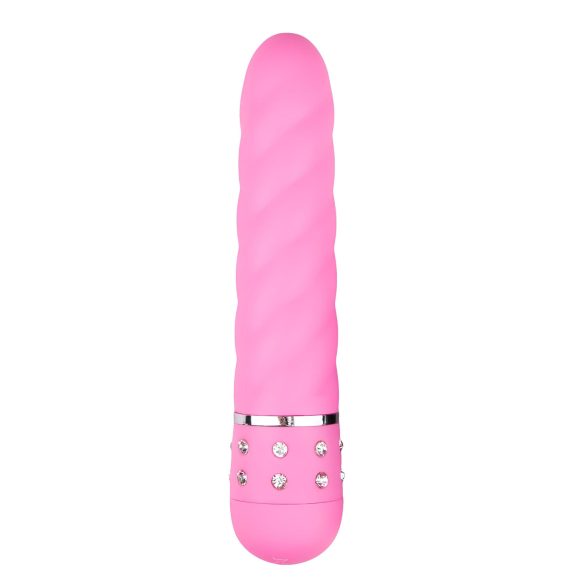 Easytoys Diamond - vibratorstav med spiralstruktur - rosa