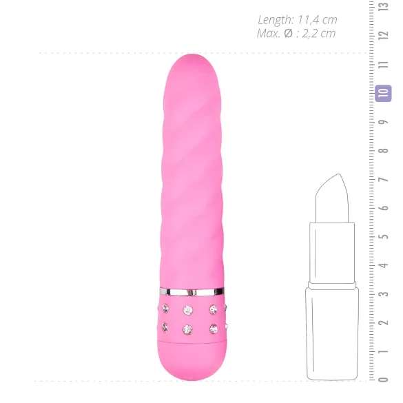 Easytoys Diamond - vibratorstav med spiralstruktur - rosa