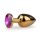 Easytoys Metall Nr.1 - analplugg med lila sten - guld (2,5 cm)