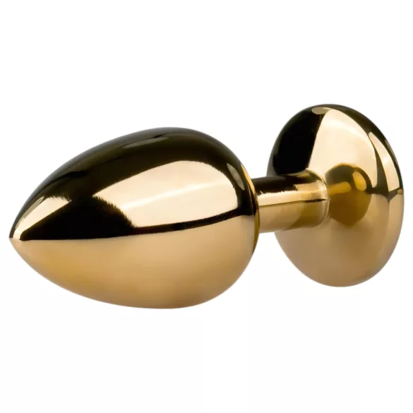 EasyToys Metal No.1 - analplug i konform med lila sten (guld, 2,5 cm)