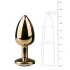 EasyToys Metal No.1 - analplug i konform med lila sten (guld, 2,5 cm)