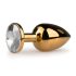 Easytoys Metal No.1 - guld analsmycke med vit sten (2,5 cm)
