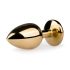 Easytoys Metal No.1 - guld analsmycke med vit sten (2,5 cm)