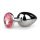 Easytoys - analplugg kegelformad med rosa sten - metall silver 2,7cm