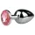 EasyToys Metall No.1 - analplug i konform med rosa sten (silver, 2,7 cm)