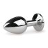 Easytoys Metall Nr.1 - rosa kristall analt plugg - silver (2,7 cm)