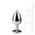 Easytoys Metall Nr.1 - rosa kristall analt plugg - silver (2,7 cm)