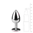EasyToys Metall No.1 - analplug i konform med rosa sten (silver, 2,7 cm)