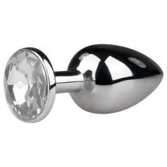 EasyToys - metall analplugg (silver-vit)