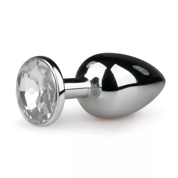 EasyToys - metall analplugg (silver-vit)