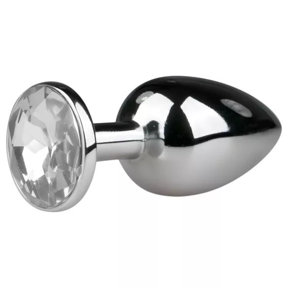 EasyToys - metall analplugg (silver-vit)