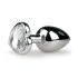 Easytoys Metal No.2 - analplugg med hjärtformad sten (silver-vit)
