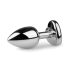 Easytoys Metal No.2 - analplugg med hjärtformad sten (silver-vit)