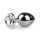 Easytoys Metal No.7 - hjärtformad analplugg med vit sten - silver