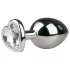 Easytoys Metal No.7 - analplugg hjärtformad vit sten - silver