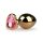 Easytoys Metall No.7 - analplugg med rosa sten - guld (3cm)