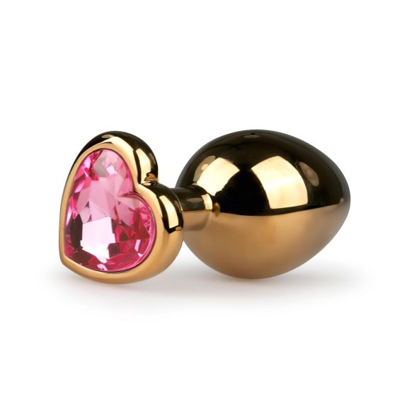 Easytoys Metall No.7 - analplugg med rosa sten - guld (3cm)