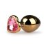 Easytoys Metall No.7 - analplugg med rosa sten - guld (3cm)