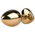 Easytoys - analplugg metall med rosa sten - guld 3 cm