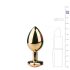 Easytoys Metall No.7 - analplugg med rosa sten - guld (3cm)