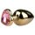 Easytoys - analplugg hjärtformad bas - metall guld-rosa 3,5 cm