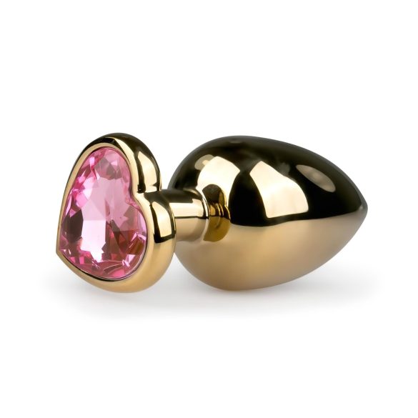 Easytoys Metal No.8 - Analplugg med hjärtformad bas - guld-rosa (3,5 cm)