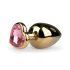 Easytoys Metal No.8 - Analplugg med hjärtformad bas - guld-rosa (3,5 cm)