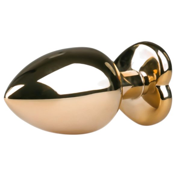 Easytoys - analplugg hjärtformad bas - metall guld-rosa 3,5 cm