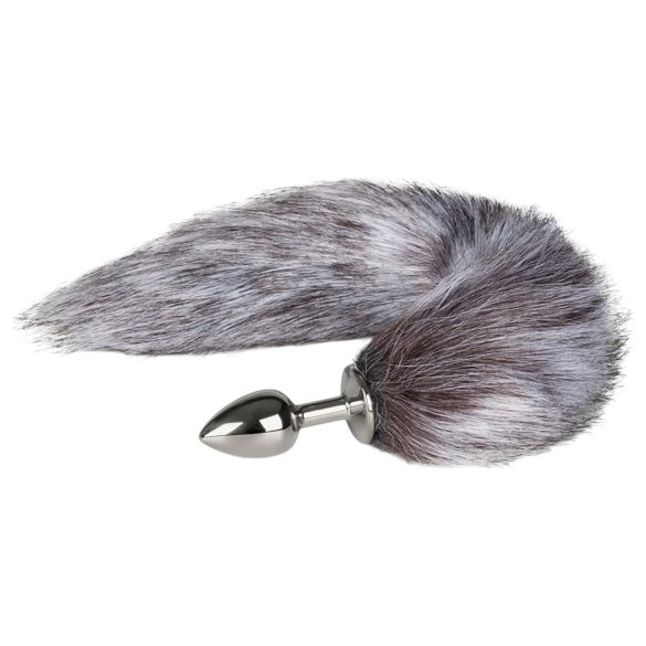 Easytoys Fox NO5 - metall analtapp med rävsvans (silver-silver)