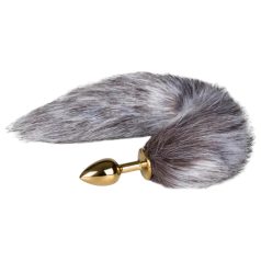   Easytoys Fox NO5 - analplugg med rävsvans - metall guld/silver