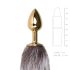 Easytoys Fox NO5 - metall analplugg med rävsvans (guld-silver)