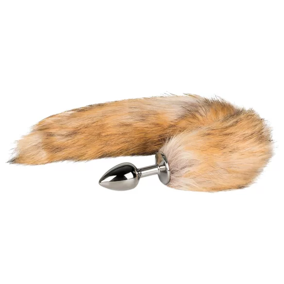 EasyToys Fox NO1 - metall analplugg med rävsvans (silver-röd)