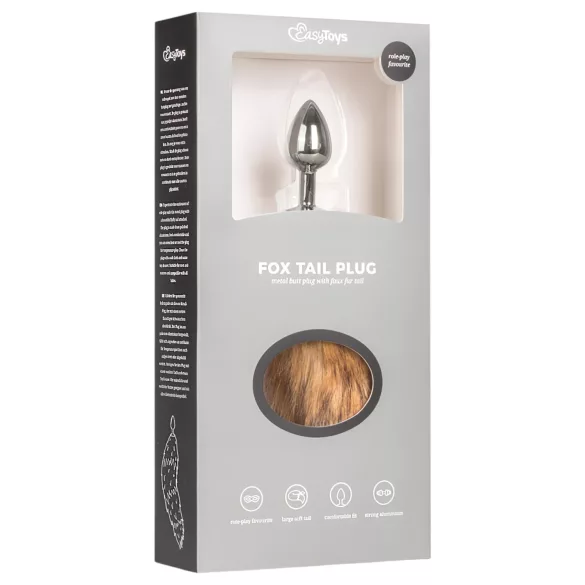 EasyToys Fox NO1 - metall analplugg med rävsvans (silver-röd)