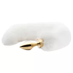   Easytoys Fox NO13 - metall analplugg med rävsvans - guld/vit