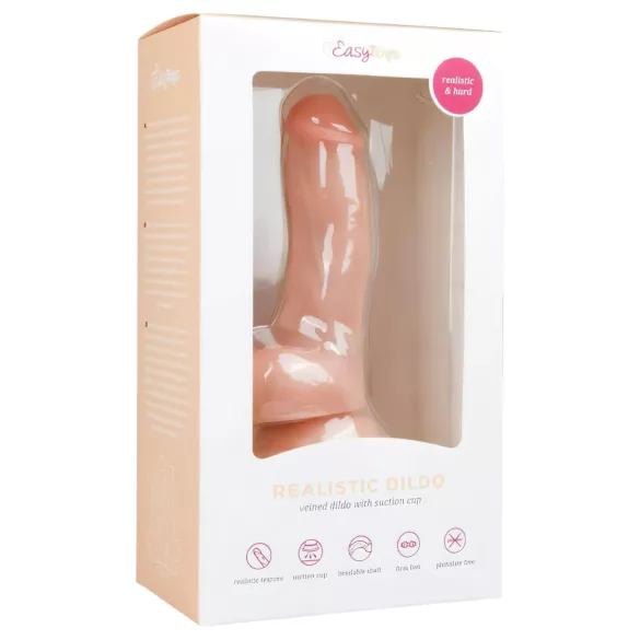 Easytoys - dildo med sugkopp och kulor - 15 cm - hudfärgad