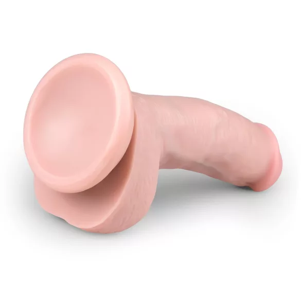 Easytoys - dildo med sugkopp och kulor - 15 cm - hudfärgad