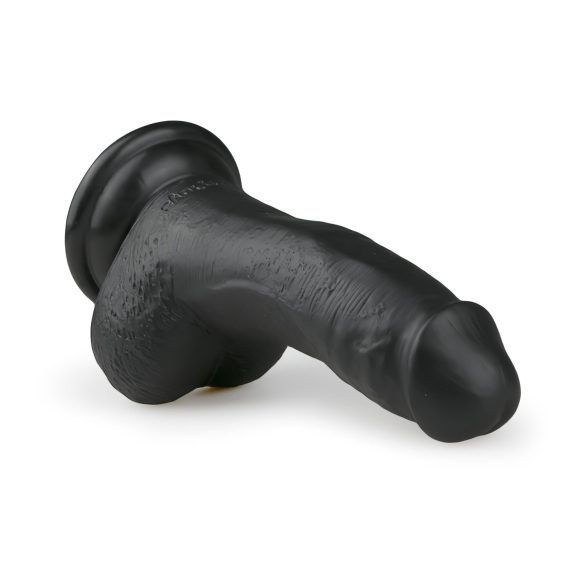Easytoys - dildo med sugkopp och pung - svart 15 cm