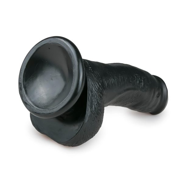 Easytoys - dildo med sugkopp och pung - svart 15 cm