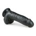 Easytoys - dildo med sugpropp och testiklar (20 cm) - svart