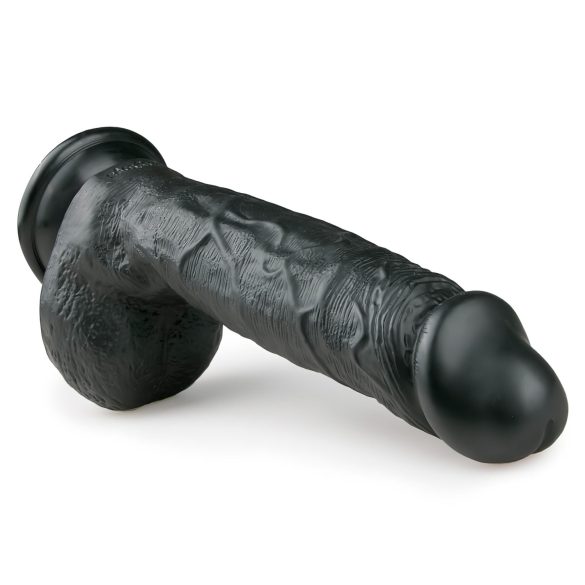 Easytoys - dildo med sugpropp och pung - svart 22,5 cm