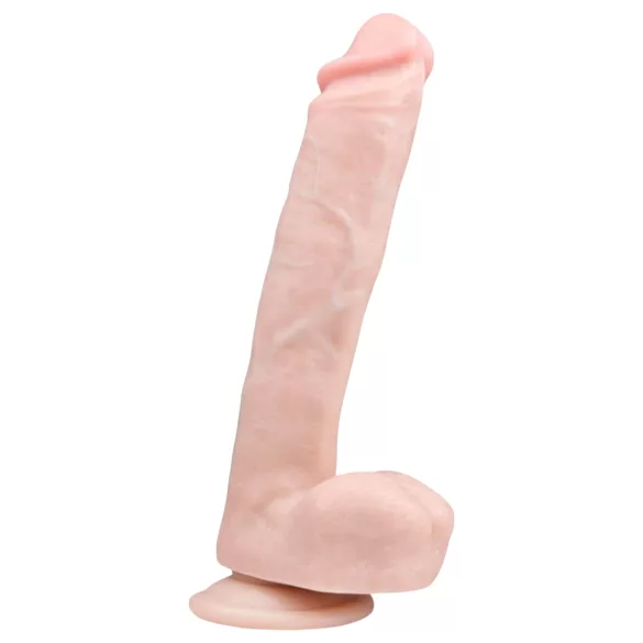 Easytoys - dildo med sugkopp och pung - stora 26,5cm - hudfärgad
