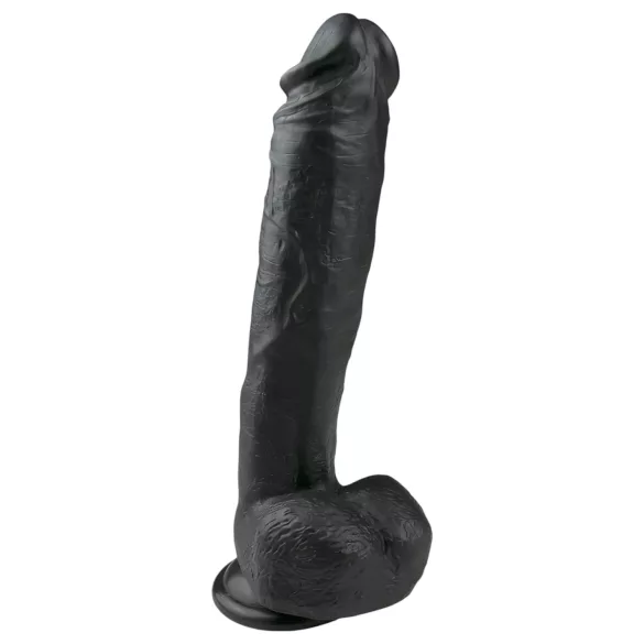 Easytoys - dildo med sugkopp och pung - svart 26,5 cm